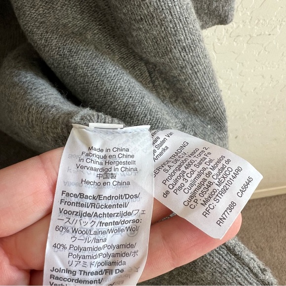 MADEWELL Rivington Shawl Collar Merino Wool Sweater Coat in Grey - Picture 5 of 5